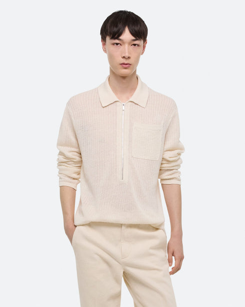 HELMUT LANG LS Zip Polo Mens Apparel
